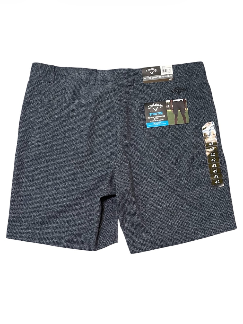 NWT Men's Callaway Performance Golf Shorts  Size 42 Gray Media Pocket Opti-Dry